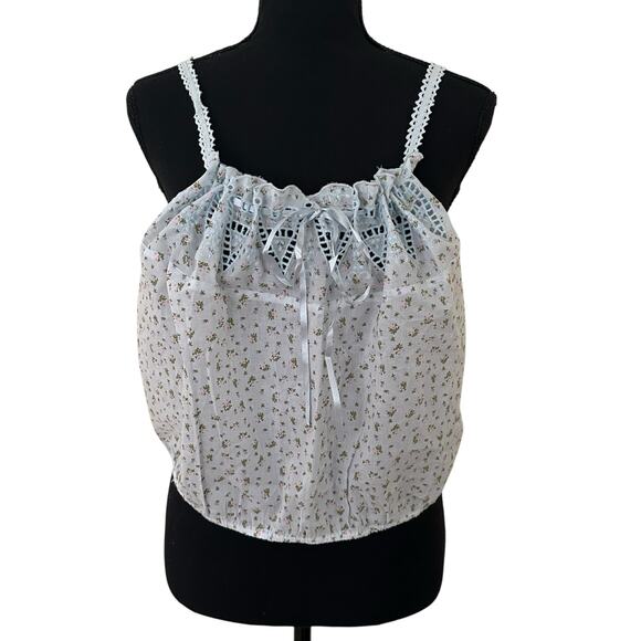 Lucky Brand Blue Embroidered Bohemian Sleeveless Top - Size XXL - NWT - Picture 4 of 8